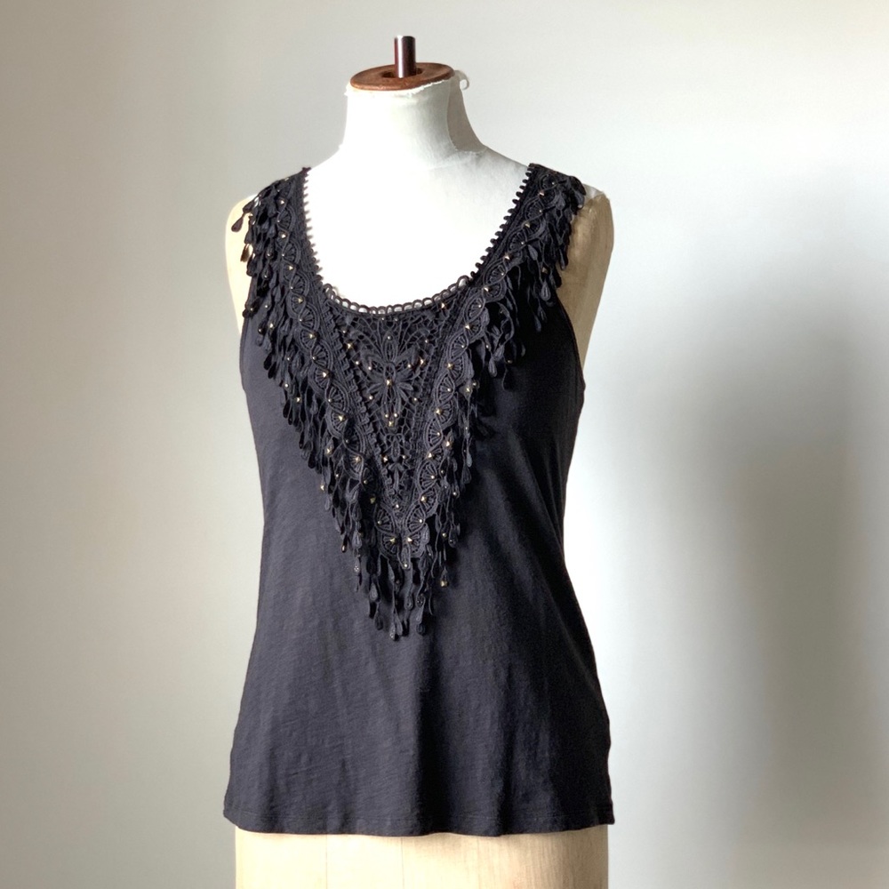 Anthropologie Deletta Tank Top Charcoal Sz Small